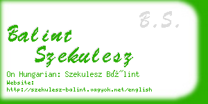 balint szekulesz business card